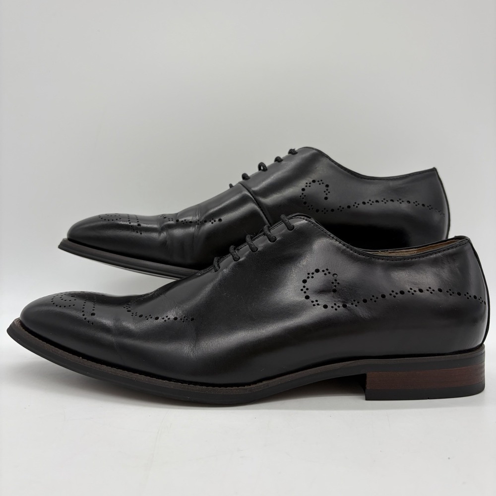 Vintage Foundry Co Mens 9.5 Oxford Wingtip Dress Shoes Black Leather Lace Up EUC